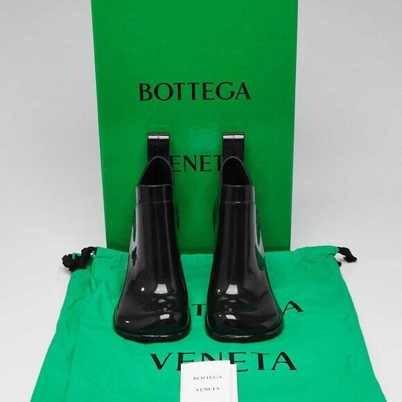 Bottega Veneta Black Rubber Ankle Boots Size 5.5/36 - Picture 2 of 5